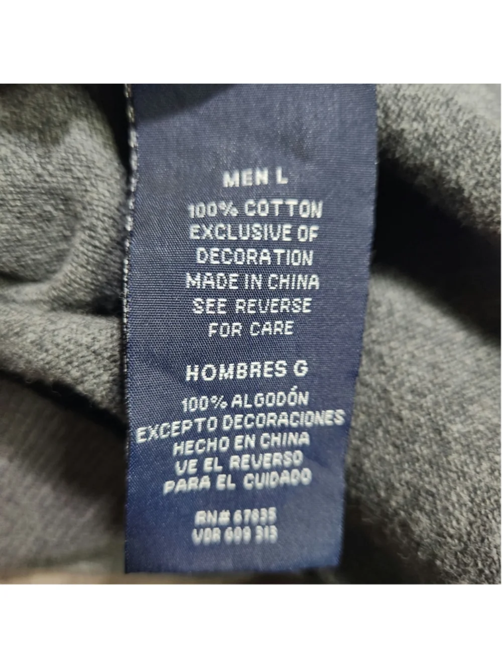 Nautica Mens Gray V Neck Long Sleeve Sweater Shirt Large